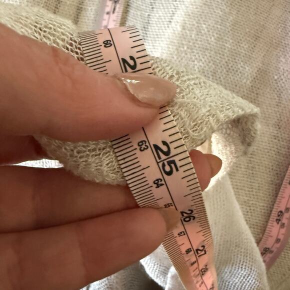 EILEEN FISHER | Cream Linen Open Weave Mesh Single Breasted Blazer | Extra Small - Picture 8 of 8